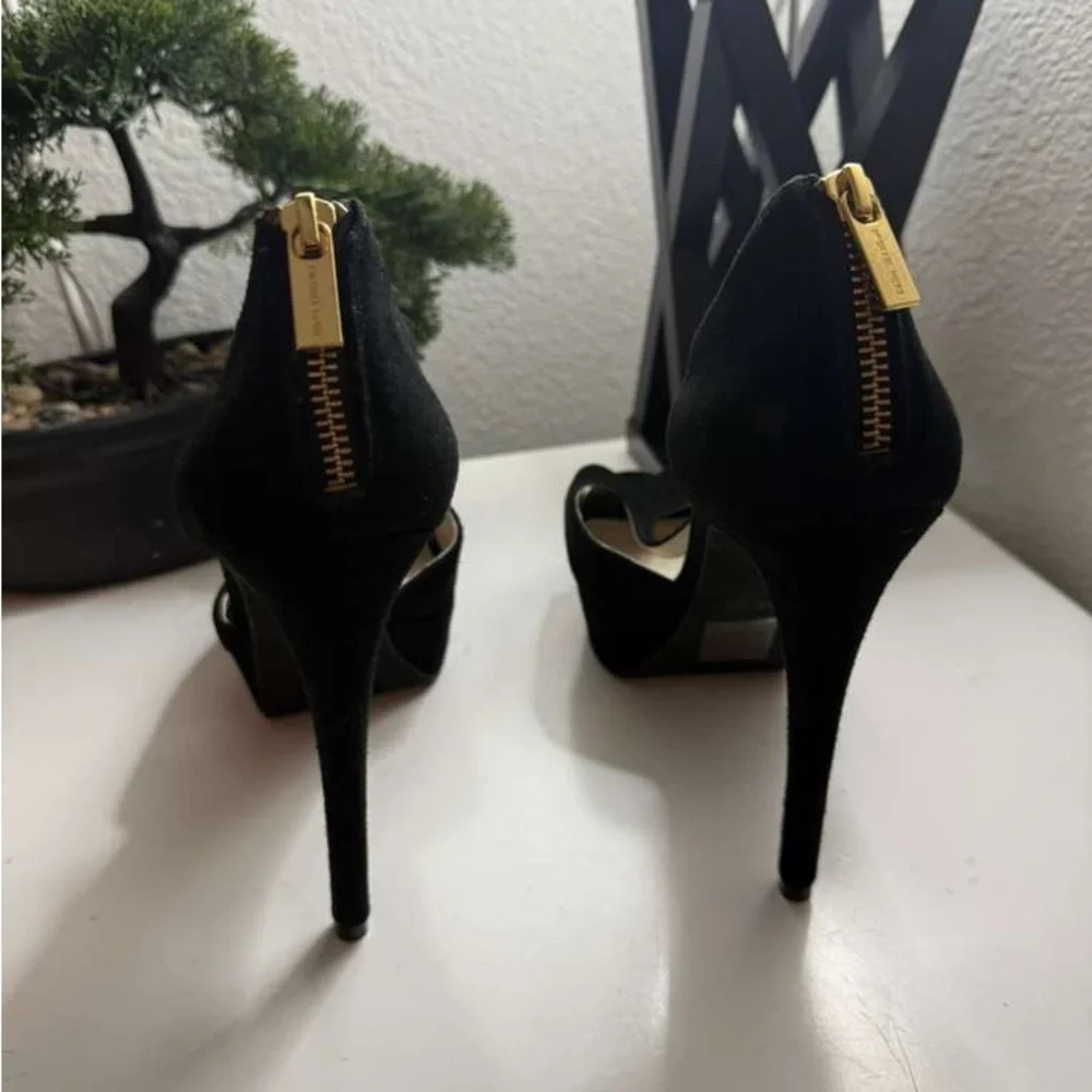 Michael Kors Black Peep Toe Heels - Picture 5 of 6